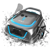 WYBOT Poolroboter Akku mit 4 Wählbare Reinigungszyklen, Zweischicht-Filtersystem 120 Mins Reinigung, 2,5-Stunden-Schnellladung LED-Anzeigen Poolsauger Akku Perfekt für Flachem Boden Pool