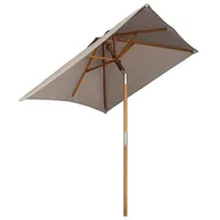 Sekey Sonnenschirm Ø 200 cm Rechteckig – Holz Balkonschirm,