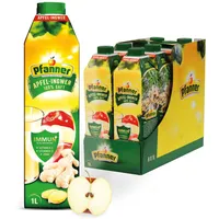 Pfanner 100% Apfel-Ingwer Saft (8 x 1 l) – Saft aus Apfel, Ingwer und Zitrone – Fruchtgetränk ohne Zuckerzusatz - Vorratspack
