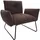Mendler Lounge-Sessel HWC-K34 Bouclé 87 x 79 x 87 cm Braun mit Rollen