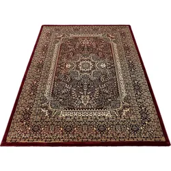 Orientalischer Kurzflor Teppich: Traditioneller Orientteppich im floralen Ornamentstil – Rechteckiger Blickfang für Ihr Zuhause, Pflegeleicht und stilvoll im Wohnzimmer