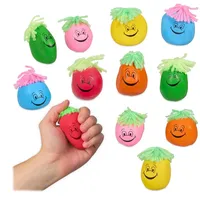 Relaxdays Stressball 6 cm, 12er Set, Grimasse/Haare, Antistressball knetbar
