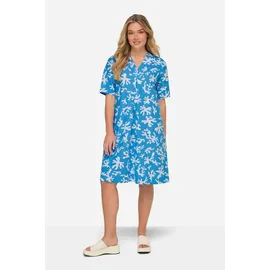 laurasøn Jerseykleid A-Line V-Ausschnitt Blau L