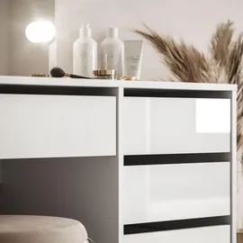 lookway Schminktisch MADA Elite mit Spiegel und Beleuchtung, Weiß hochglanz