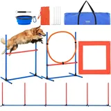Vevor Hunde-Agility-Trainingsgerät 4-teiliges Set mit Hürden, Sprungring, Pausenbox,