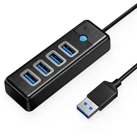 COFI Orico PW4U-U3-015-BK-EP Hub Adapter USB auf 4x USB 3.0, 5 Gbps, mit 4 USB 3.0-Anschlüssen 0,15m Schwarz