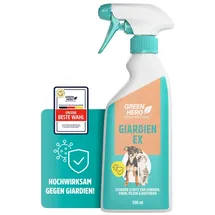 Green Hero Giardien EX Desinfektionsmittel Spray für Hund & Katze 500ml | Hochwirksam gegen Giardien, Bakterien, Viren & Pilzen | Dermatologisch getestet zur Desinfektion von Tieren und Umgebung