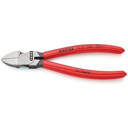 KNIPEX Seitenschneider für Kunststoff, gerade, ohne Facette, mit Öffnungsfeder