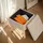 Tectake tectake® Sitzhocker mit Stauraum, quadratisch, in Leinenoptik, 32,5 x 32,5 x 36,5 cm