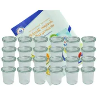 Mambocat 24er Set Weck Gläser 140 ml Sturzgläser mit