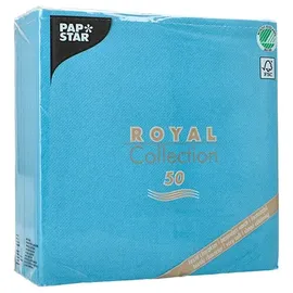 Papstar 81748 50-Servietten "ROYAL Collection" 1/4-Falz 40 x 40 cm, türkis