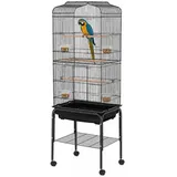 SEVICIO Vogelkäfig Voliere XLL Größe Käfigvoliere Metall Papageienkäfig Käfig Rädern X11 - Schwarz