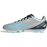 adidas Unisex X Crazyfast Messi.4 Fxg Football Shoes (Firm Ground), Silver Met./Bliss Blue/Core Black, 43 1/3 EU - 43 1/3 EU