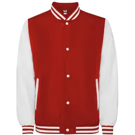 Kariban Teddy College Jacke rot/weiß 2