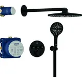 Grohe SmartControl Duschsystem Grohtherm UP, rund, 3 Absperrventile, Rapido SmartBox, phantom black - Phantom Black