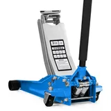 VINGLI Wagenheber Hydraulisch 3T, Rangierwagenheber 75mm-510mm, Doppelzylinder, 360°-Drehsatte, für Auto & SUV blau