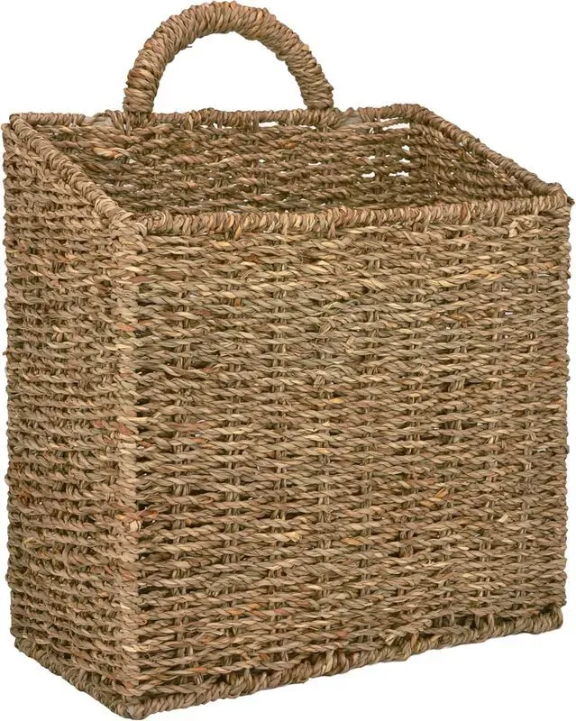 MyGift 31,75 cm großer gewebter Wandkorb - Vintage-Stil Aufbewahrungsorganizer