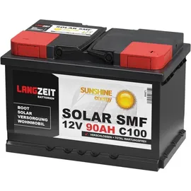 LANGZEIT Batterien Langzeit Solarbatterie SMF 90Ah 12V 1,08 kWh