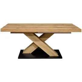 Mäusbacher Komfort 2.0 Esstisch Holzwerkstoff X-Form ausziehbar - Asteiche/Schwarzstahl