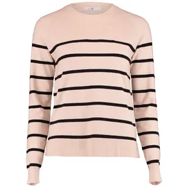 HaILY’S Rundhalspullover "LS P SK Li44ka", Damen, Gr. S, beige (beige, schwarz stripe), Strick, Obermaterial: 83% Polyester, 17% Viskose, gestreift, normal, Rundhals, Pullover Rundhalspullover