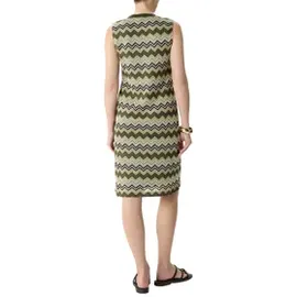 Comma, Minikleid Strickkleid Zick-Zack-Muster Grün 40