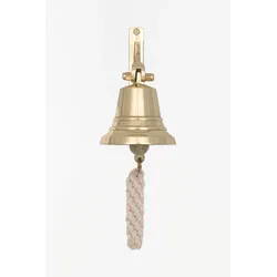 Glocke mit Seilklöppel aus Messing, ⌀ 15cm