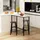 Homcom Bartisch mit Barhocker Set 3-Teilig Stahl Weiß Schwarz