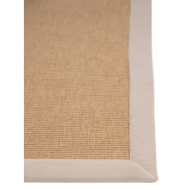 carpetfine Sisalteppich CARPETFINE "Sisal , auch als Läufer erhältlich", beige, B:240cm H:5mm L:340cm, Sisal, Teppiche, Sisalteppich, mit farbiger Bordüre, Anti Rutsch Rückseite, viele Größen, Wohnzimmer