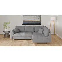 Home Affaire Ecksofa HOME AFFAIRE "CHARRE L-Form mit Ottomane, Maße B/T/H: 231/161/81 cm", grau, B:231cm H:81cm T:161cm, 92% Polyester, 8% Nylon, Sofas, Ecksofa, feine Steppung, lose Rücken- und Zierkissen, auch in Cord und Bouclé