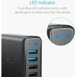 Anker PowerPort Speed 63W Quick Charge 3.0 5-Port USB Ladegerät USB schwarz