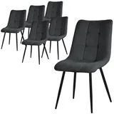 ML-DESIGN Stuhl Esszimmerstühle mit Rückenlehne moderne Design Lounge Küchenstühle (6 St), Polsterstuhl Esstischstühle 6er Set Küchenstuhl Polyester bis 120kg schwarz