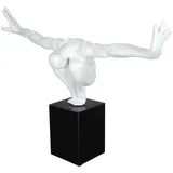 Casablanca modernes Design GILDE Skulptur Cliffhanger Kunstharz, Marmor weiß 52363