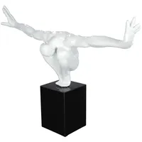 Casablanca modernes Design GILDE Skulptur Cliffhanger Kunstharz, Marmor weiß 52363