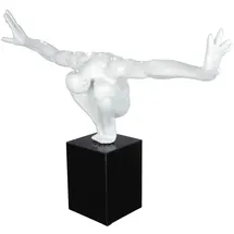 Casablanca modernes Design GILDE Skulptur Cliffhanger Kunstharz, Marmor weiß 52363
