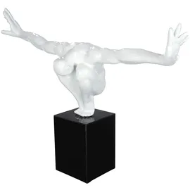Casablanca modernes Design GILDE Skulptur Cliffhanger Kunstharz, Marmor weiß 52363