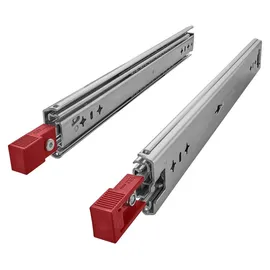 SOTech VarioSlide KV2-100-H53-L300-EH 300 mm – Schwerlast 100 kg, Einhandverriegelung mit Lock-in/out Einrastfunktion mit rotem Hebel Schwerlast-Vollauszug belastbar bis