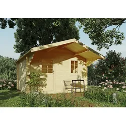 Gartenhaus KIEHN-HOLZ "Finkenberg", beige (naturbelassen), Fußboden im Gartenhaus, Dachfolie, Holz, Gartenhäuser