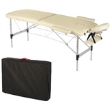 MuCoLa Massageliege Massagetisch Massagebank 2 Zonen klappbar Mobil Kosmetikliege Alu