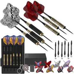 Dartpfeile – 23 & 24 Gramm Dartpfeile – 6 Dartpfeile mit Stahlspitze schwarz No Size