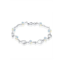 Elli Armband Kristalle Perlen 925 Silber weiß 18 cm