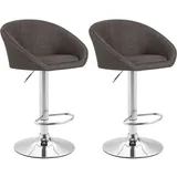 CLP Barhocker Miami V2 2er Set drehbar höhenverstellbar 45 x 45 x 75 cm Dunkelgrau