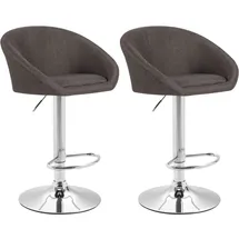 CLP Barhocker Miami V2 2er Set drehbar höhenverstellbar 45 x 45 x 75 cm Dunkelgrau