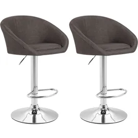 CLP Barhocker Miami V2 2er Set drehbar höhenverstellbar 45 x 45 x 75 cm Dunkelgrau