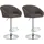 CLP Barhocker Miami V2 2er Set drehbar höhenverstellbar 45 x 45 x 75 cm Dunkelgrau
