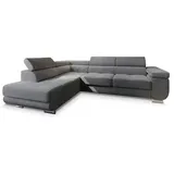 masseno Ecksofa APIRO L-S mit Schlaffunktion L-Form, Sofa mit Bettkasten, Wohnzimmersofa, Couch, Soffa, Bettsofa, Couchgarnitur- Graphitfarben, Kordstoff