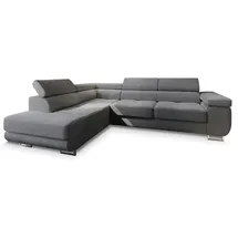 masseno Ecksofa APIRO L-S mit Schlaffunktion L-Form, Sofa mit Bettkasten, Wohnzimmersofa, Couch, Soffa, Bettsofa, Couchgarnitur- Graphitfarben, Kordstoff