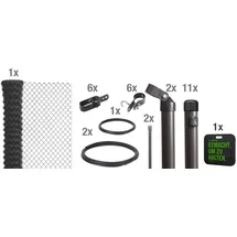 GAH Alberts Alberts Maschendrahtzaun, 100 cm hoch, 25 m, anthrazit beschichtet, zum Einbetonieren grau Maschendrahtzaun Zaunelemente Zäune Garten Balkon