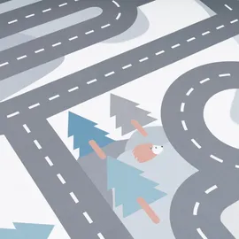 Paco Home Kinderteppich Spielteppich Teppich Kinderzimmer Straßen Design Mit Tieren Creme 240x340 cm,