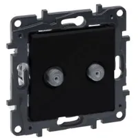 Legrand Steckdose 2xTV Typ F schwarz 1,5 dB Niloe