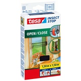 Tesa Fliegengitter Fenster zum Öffnen und Schließen - Insektenschutz Rollo selbstklebend - Anthrazit,